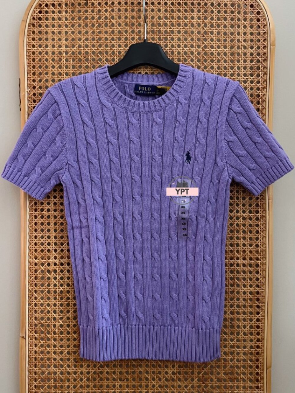 Polo Ralph Lauren Cable knit Short sleeve Sweater - Hyacinth / XS